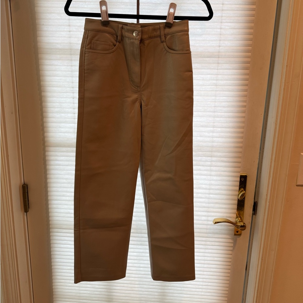 Aritzia Tan Straight Leg Pants